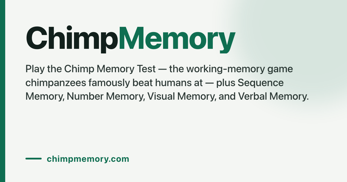 Chimp Test — Free Chimp Memory Test Online